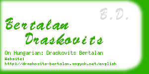 bertalan draskovits business card